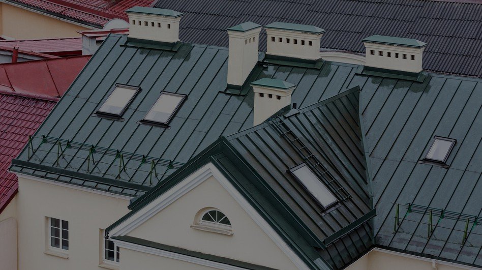 Metal roof on a historical building