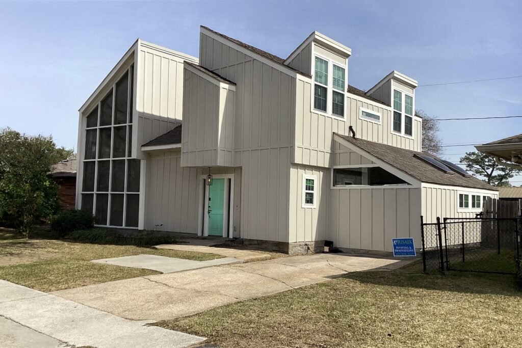 Installation of James Hardie Board and Batten as an upgrade to the entire house in Metairie Lousiana