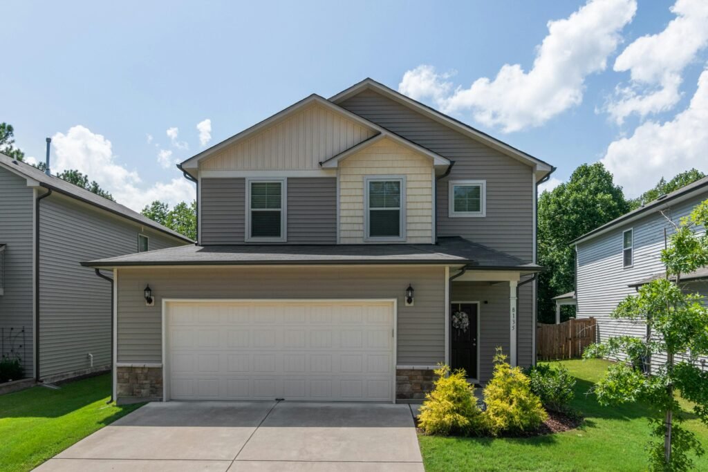 Brown house with vinyl siding