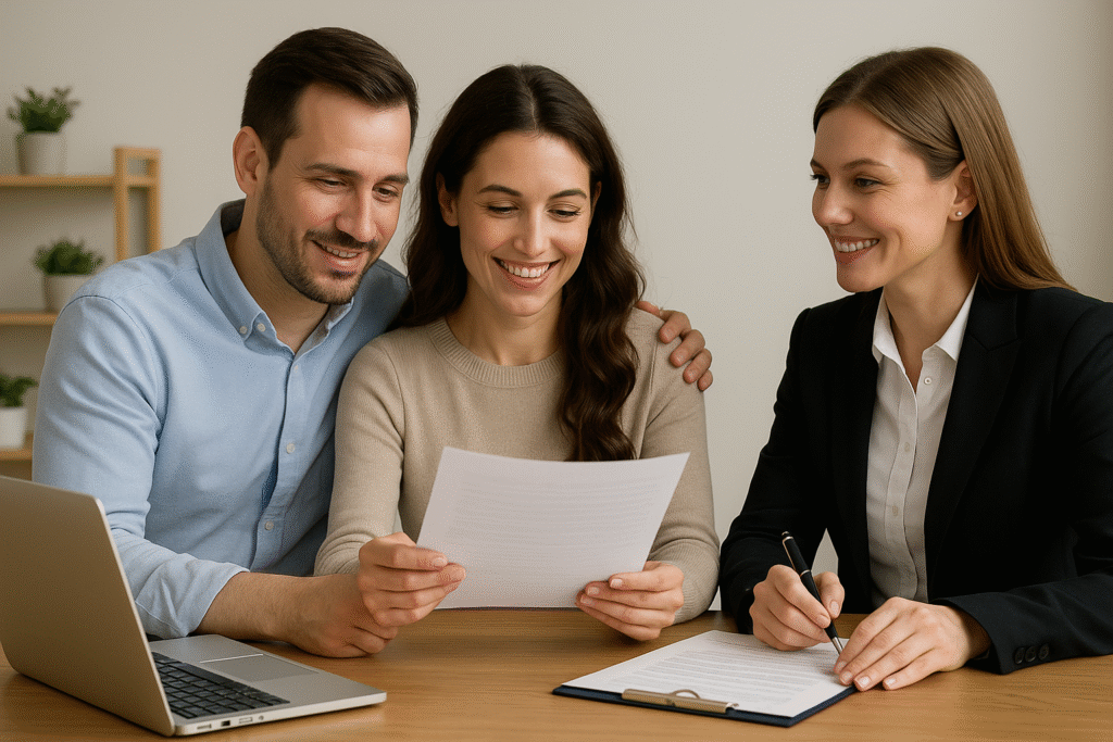 Acouple applying with an angen for home improvement